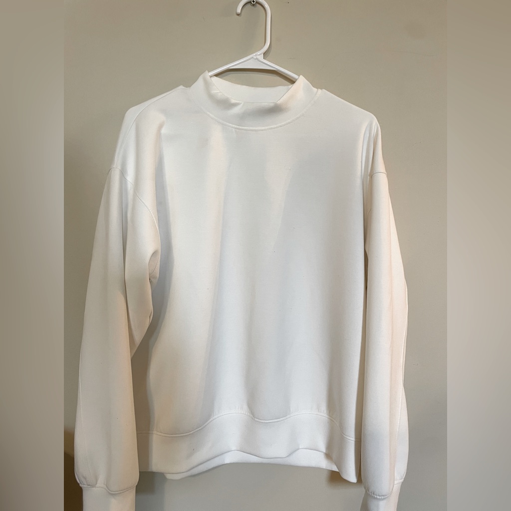 Basic White Turtle Neck Crew Neck!